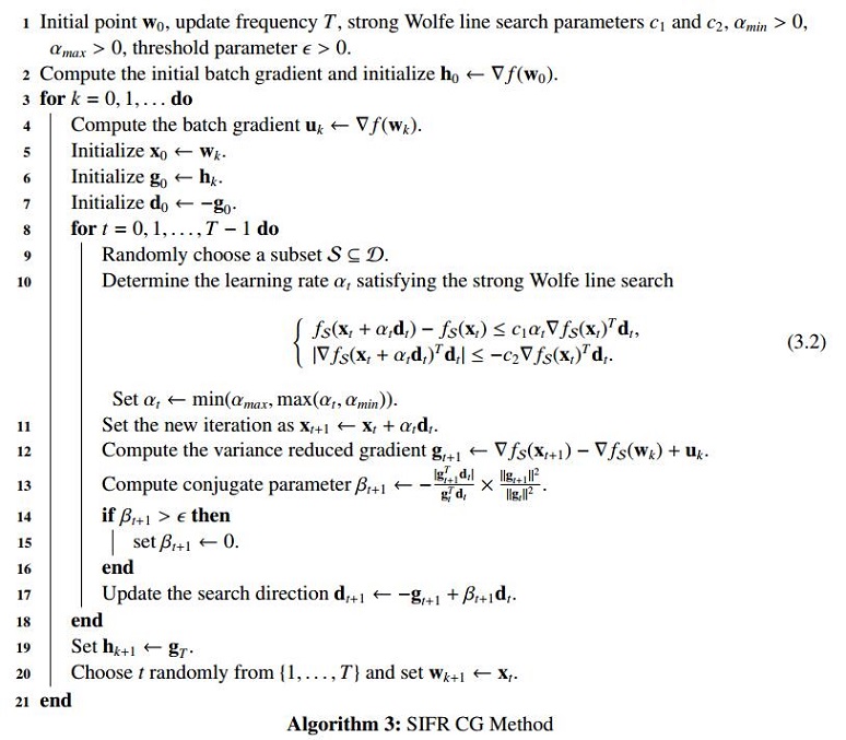 An Online Conjugate Gradient Algorithm For Large Scale Data Analysis In Machine Learning